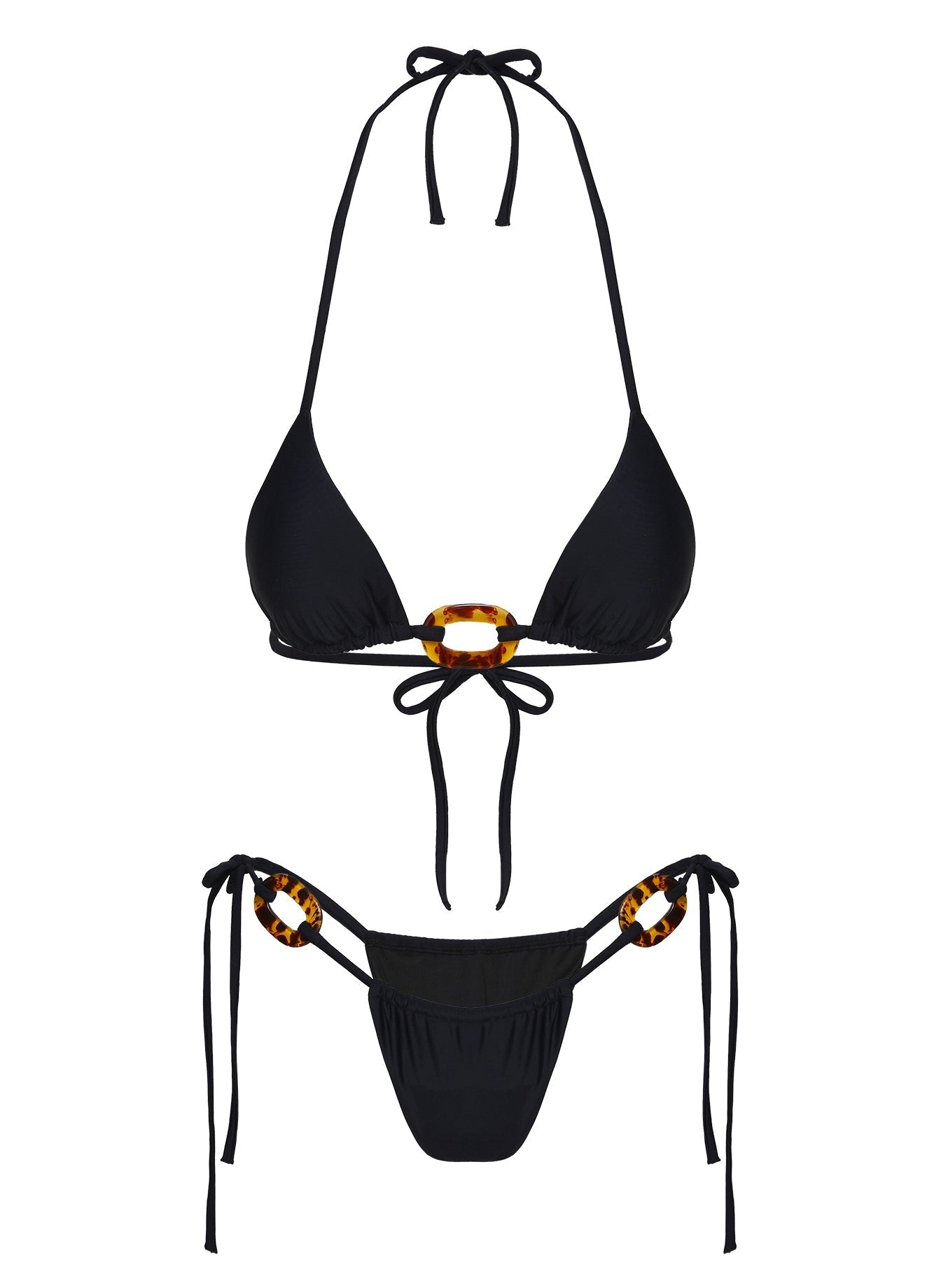 Jenner Tie Side Bikini Bottoms Black