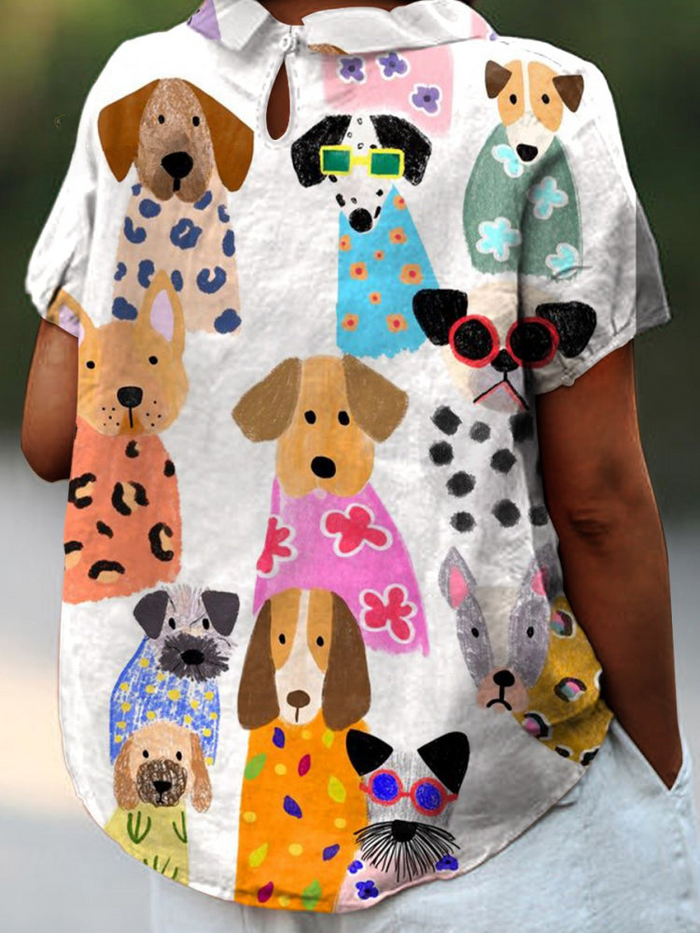 Alice | Dog Print Shirt