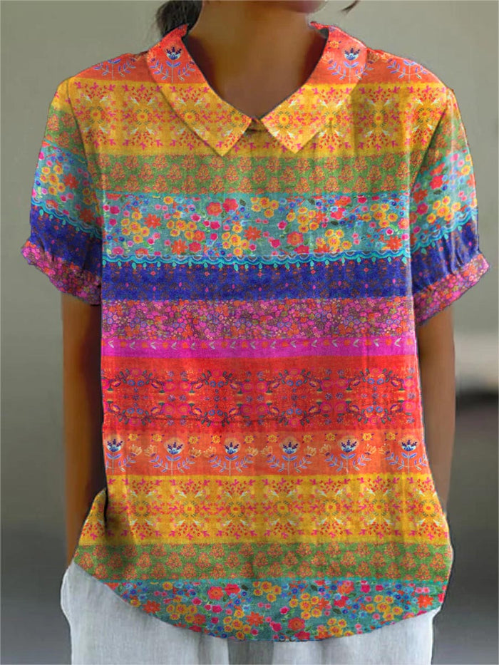 Althea | Floral Striped Shirt