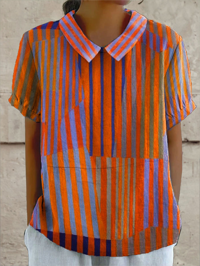 Amalia | Geometric Striped Shirt