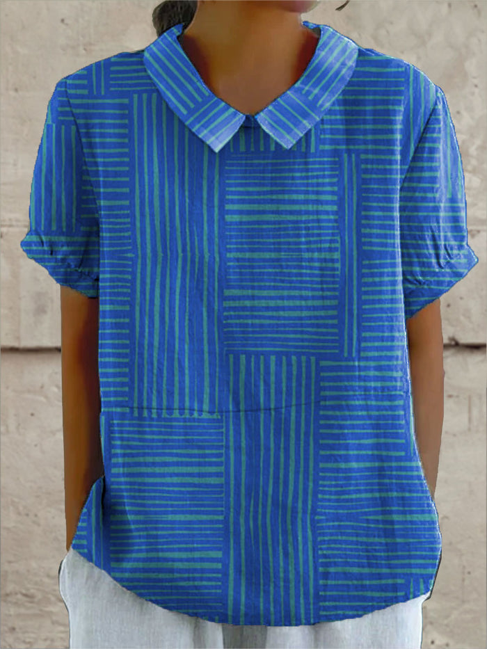 Amaya | Striped Geometric Shirt