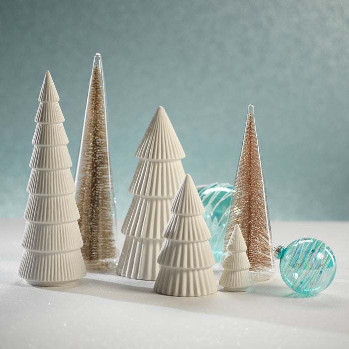 CERAMIC HOLIDAY TREE - MATT WHITE - 12 IN