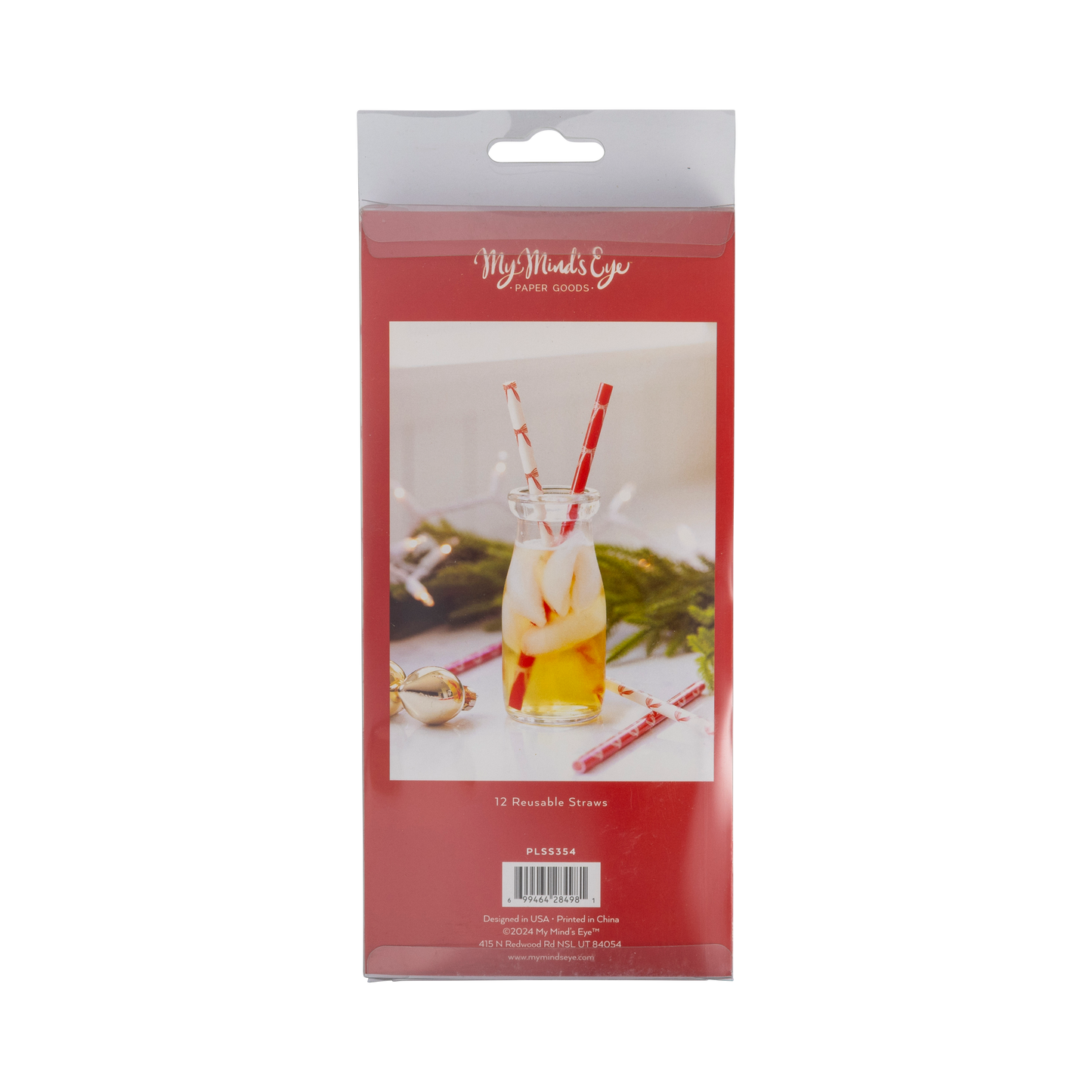 MY MIND'S EYE - Christmas Bows Reusable Straws