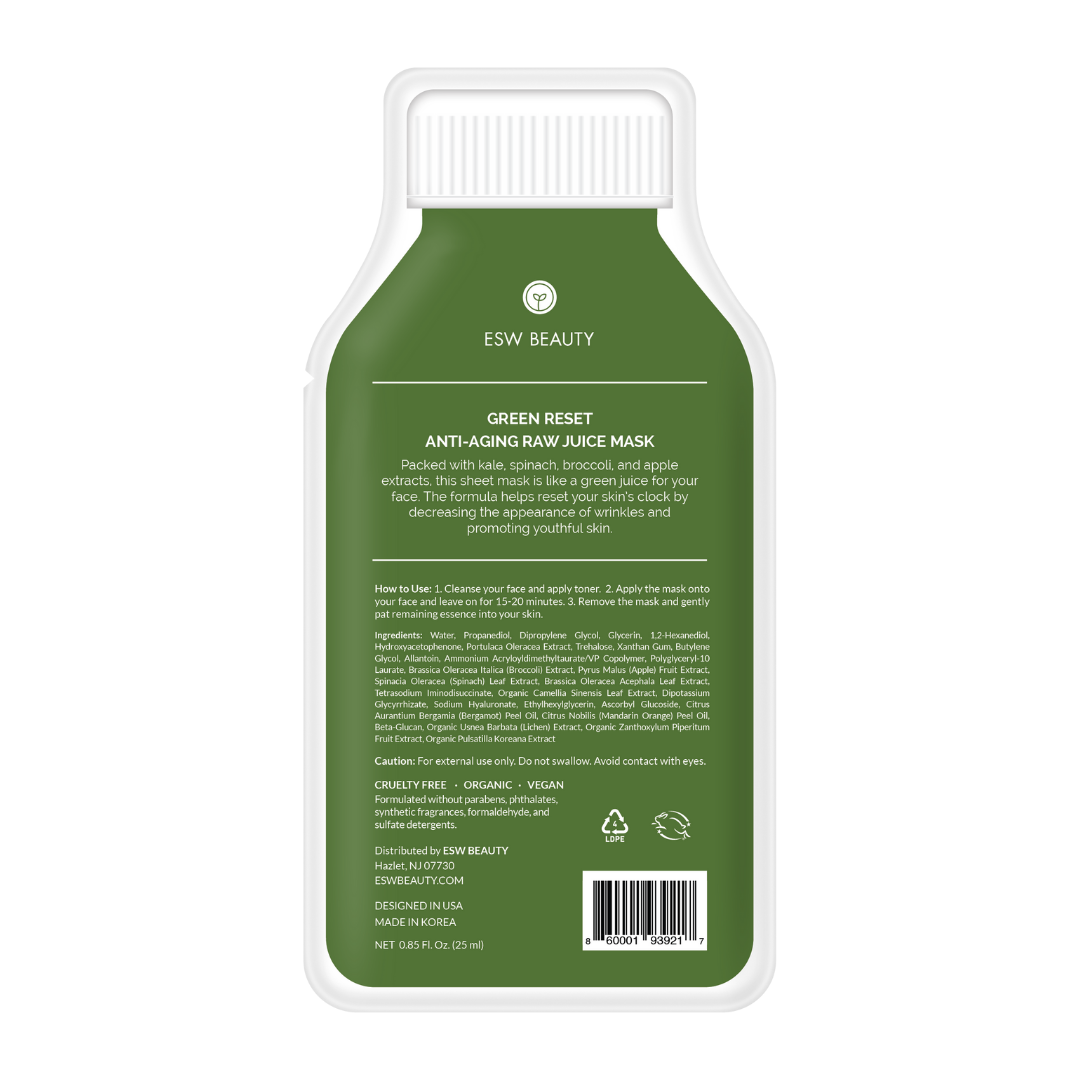 ESW BEAUTY - Green Reset Anti Aging Raw Juice Sheet Mask