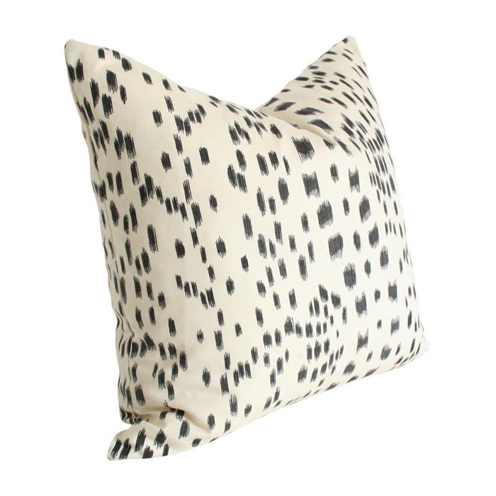 Les Touches Black Custom Designer Pillow side view | Arianna Belle
