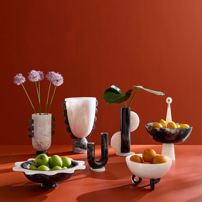 MUSTIQUE DOUBLE TUBE VASE- BLACK/WHITE