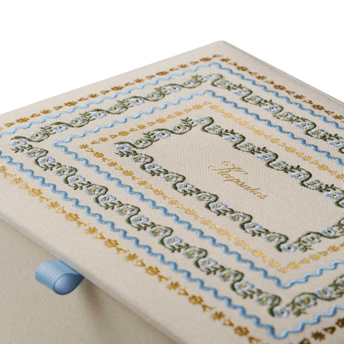 Rifle Paper Co. – Delphine Large Embroidered Keepsake Box