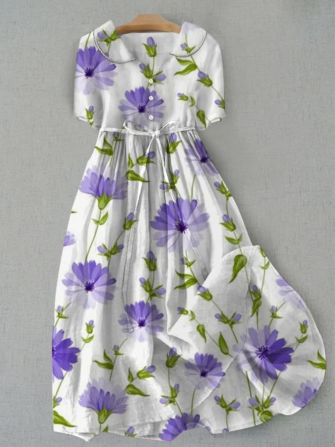 Sage - Elegant Vintage Floral Dress