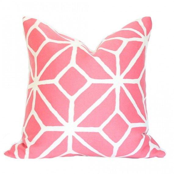 Trellis Print Watermelon Custom Designer Pillow | Arianna Belle