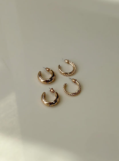 Eventually Earring Set Gold