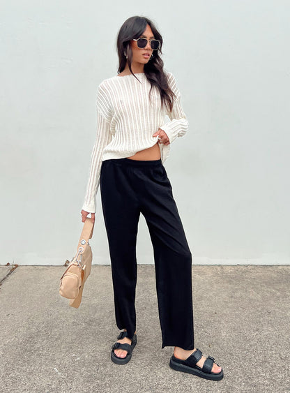 Louis Linen Blend Pants Black