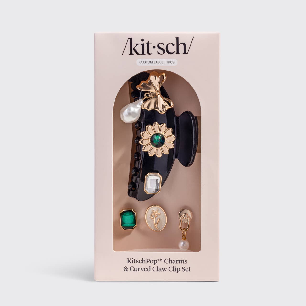 KITSCH - KitschPop™️ Curved Claw Clip 7pc Set Vintage - Black