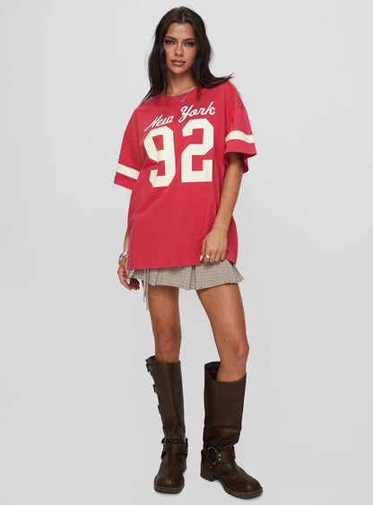 New York 95 Oversized Tee Red