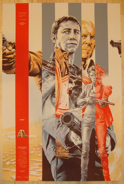 2012 "Looper" - Gold Silkscreen Movie Poster by Martin Ansin
