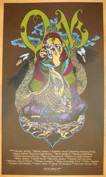 2012 OM - Europe Silkscreen Concert Poster by David D'Andrea