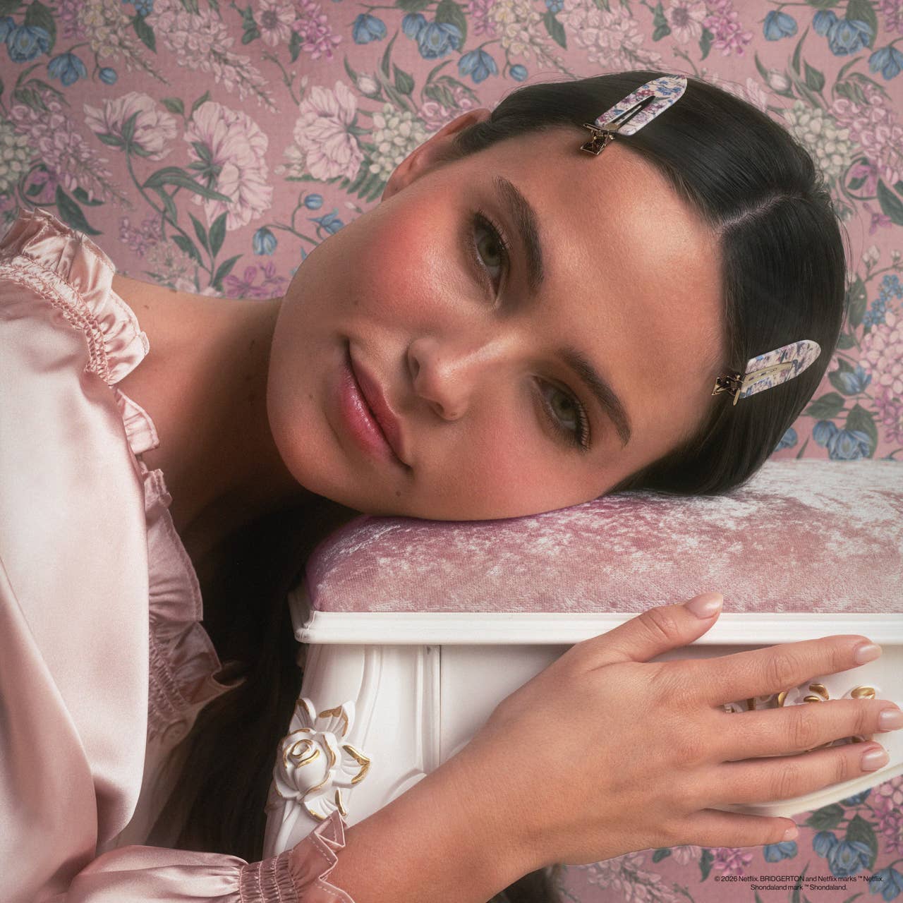 KITSCH - Bridgerton x Kitsch Creaseless Clips - Toile in Bloom