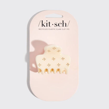 KITSCH - Recycled Plastic Rhinestone Medium Puffy Claw Clip 1pc-Ivory