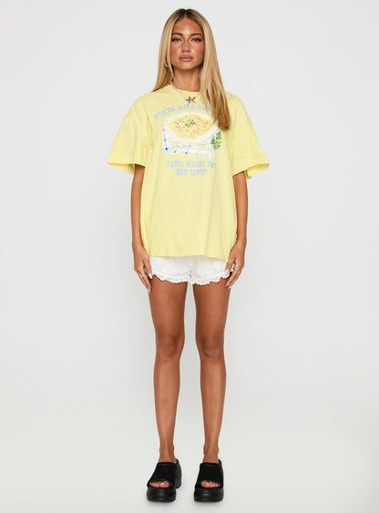 Pasta Makes You Fasta Oversized Tee Yellow
