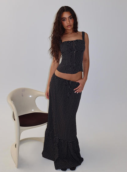Modern Girl Top Black Polka