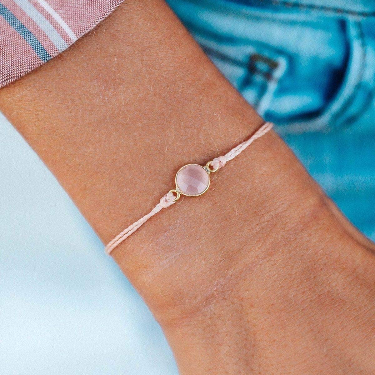 PURA VIDA - Gold Rose Quartz Bracelet