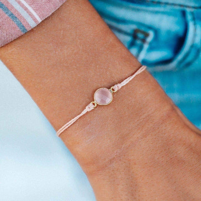 PURA VIDA - Gold Rose Quartz Bracelet