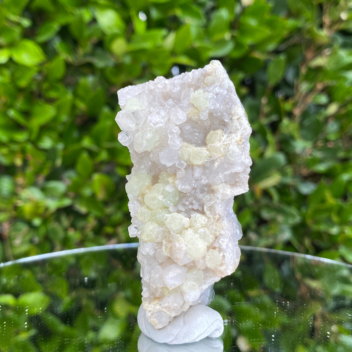 78g 9x5x3cm White Quartz with Green Prehnite from Yunan, China