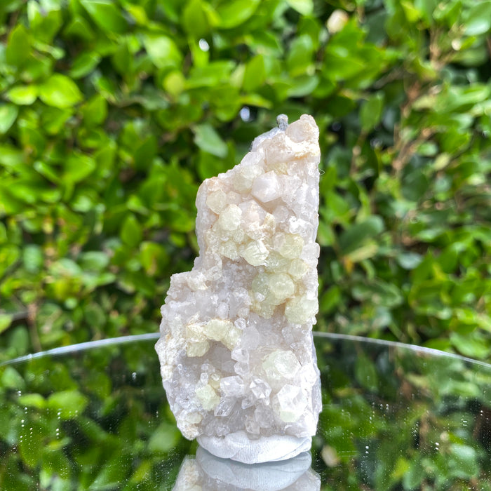 78g 9x5x3cm White Quartz with Green Prehnite from Yunan, China