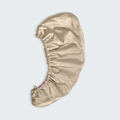 KITSCH - Satin Wrapped Microfiber Hair Towel in Champagne