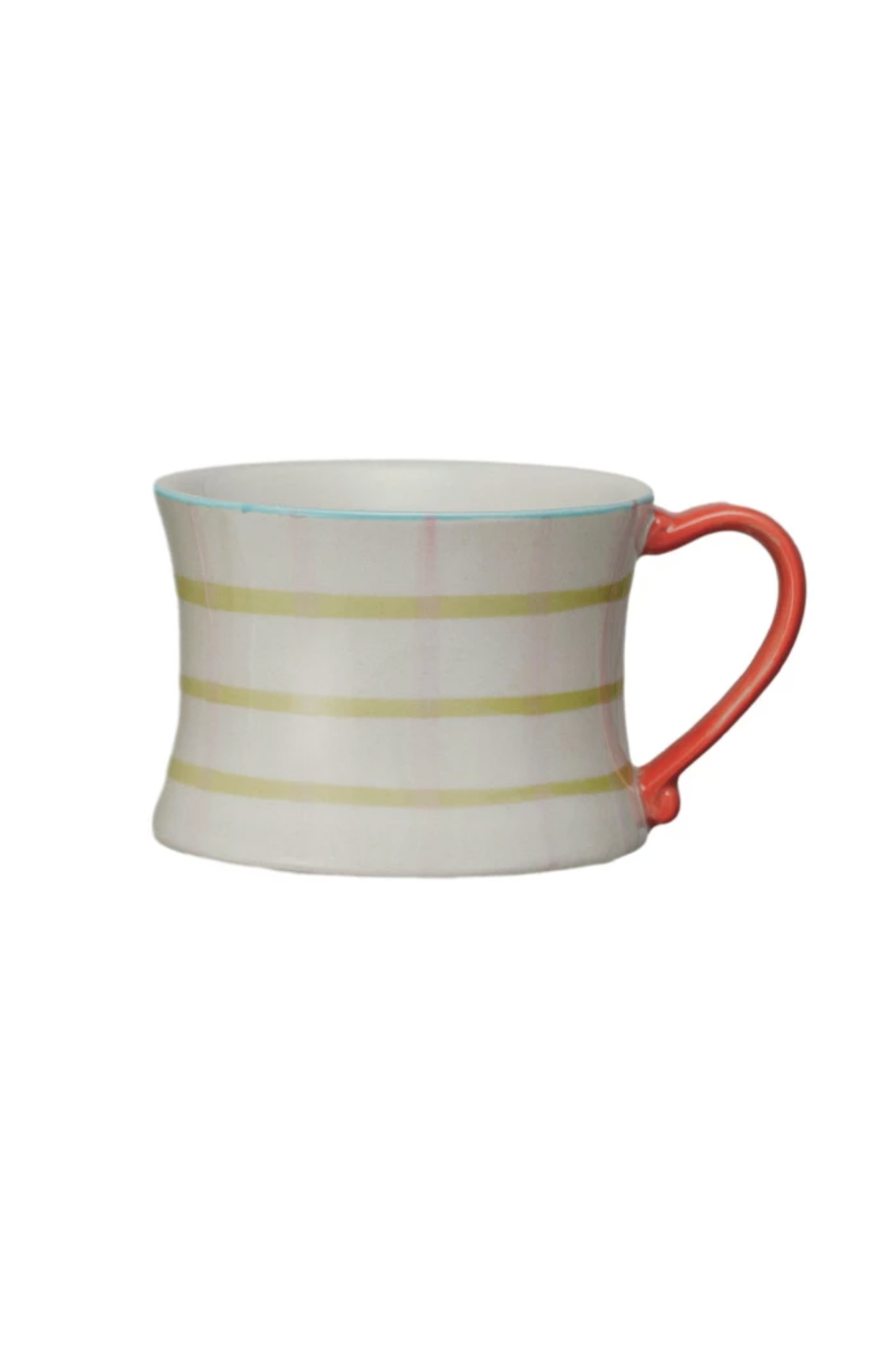 8 oz. Hand-Painted Stoneware Mug w/ Pattern, 4 Styles