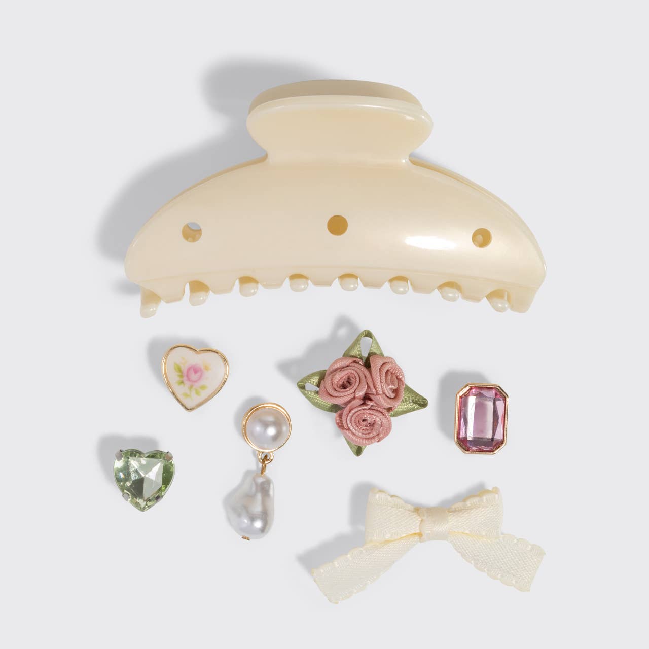 KITSCH - KitschPop™️Curved Claw Clip 7pc Set - Pearlized Cream