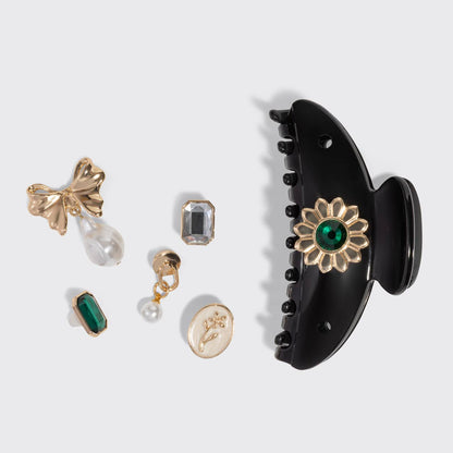 KITSCH - KitschPop™️ Curved Claw Clip 7pc Set Vintage - Black