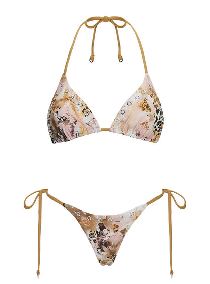 Noxie Tie Side Bikini Bottom Leopard Multi