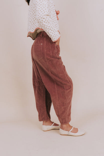 FREE PEOPLE - Good Luck Mid-Rise Cord Barrel Jeans