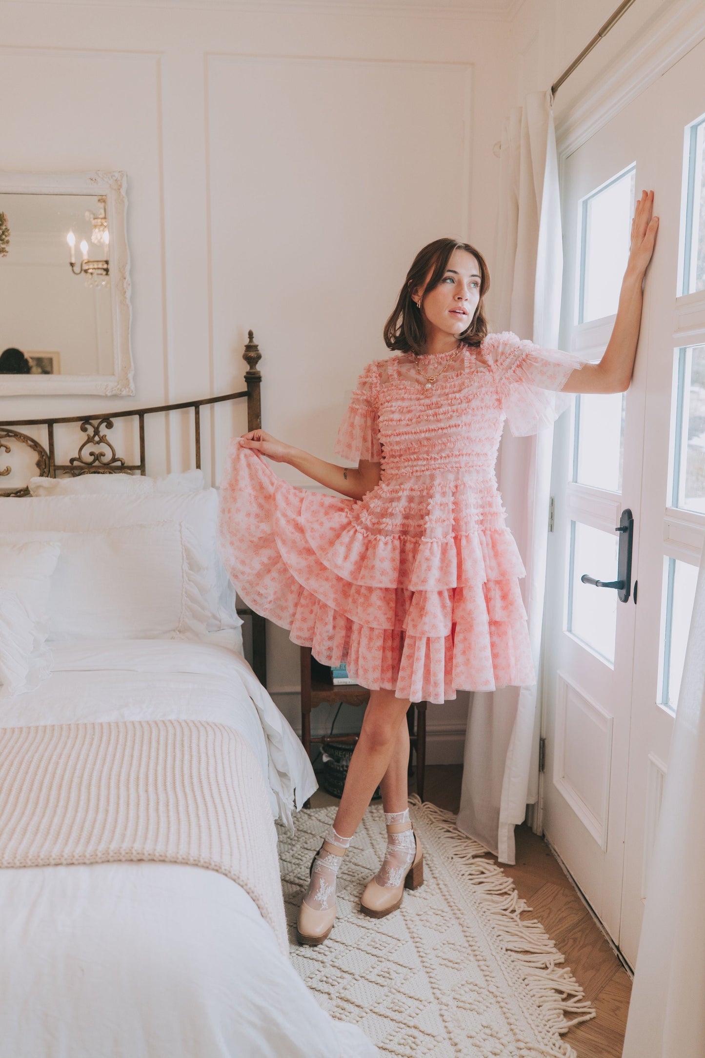 EXCLUSIVE - Cherry Blossom Ripple Dress