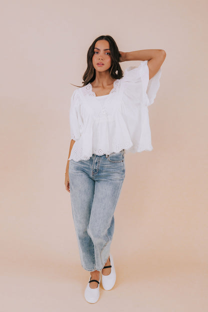 FREE PEOPLE - Costa Eyelet Top