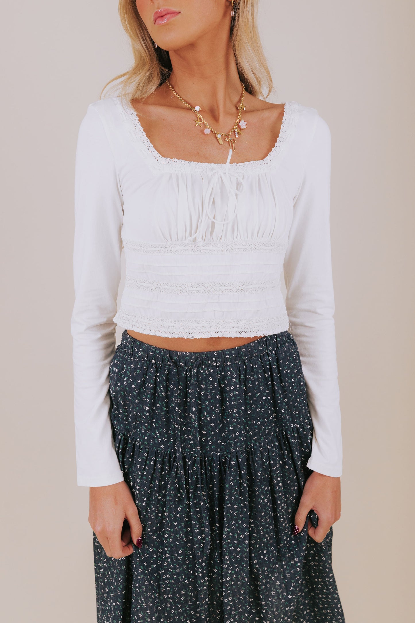 FREE PEOPLE - Scarlet Smocked Long Sleeve