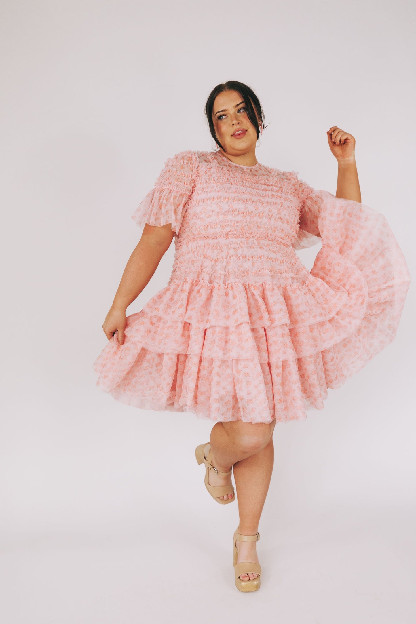 EXCLUSIVE - Cherry Blossom Ripple Dress