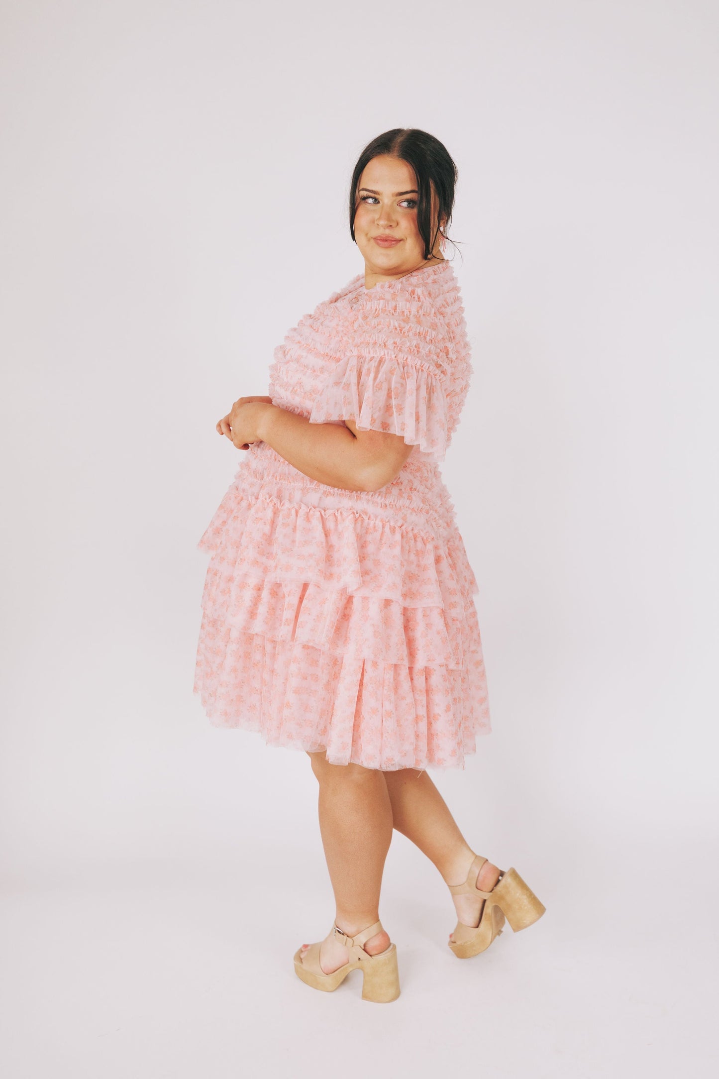 EXCLUSIVE - Cherry Blossom Ripple Dress