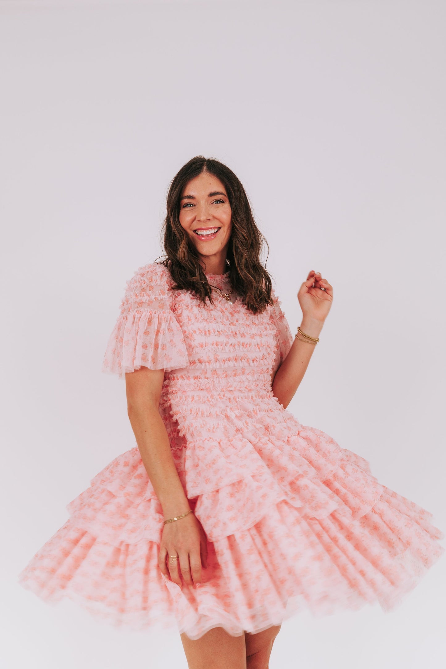 EXCLUSIVE - Cherry Blossom Ripple Dress