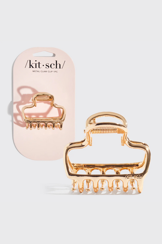 KITSCH - Metal Medium Open Shape Puffy Claw Clip - Gold