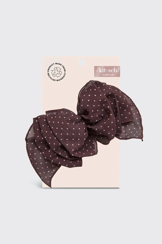 KITSCH - Recycled Chiffon Polka Dot Bow Barrette