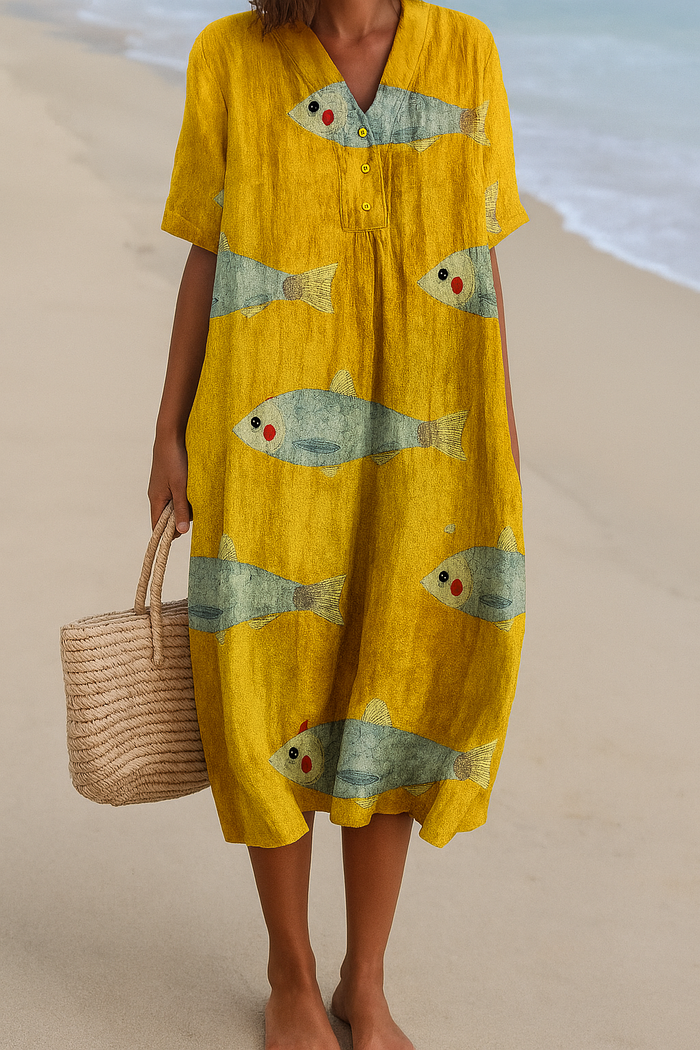 Agnes - Cotton Dress Inspired by Art