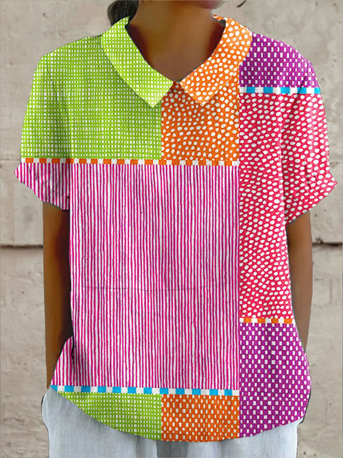 Aida | Colorful Patch Shirt