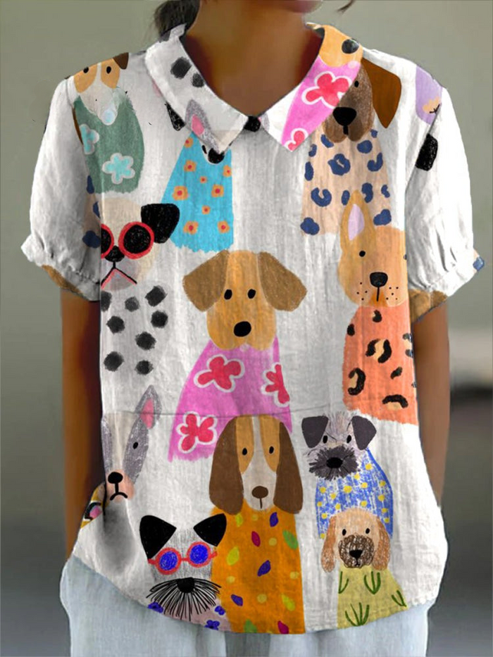 Alice | Dog Print Shirt