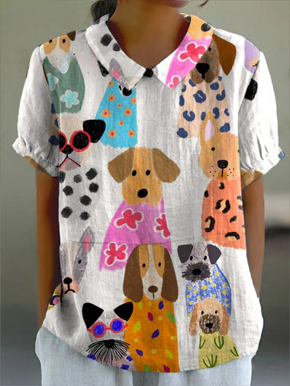 Alice | Dog Print Shirt