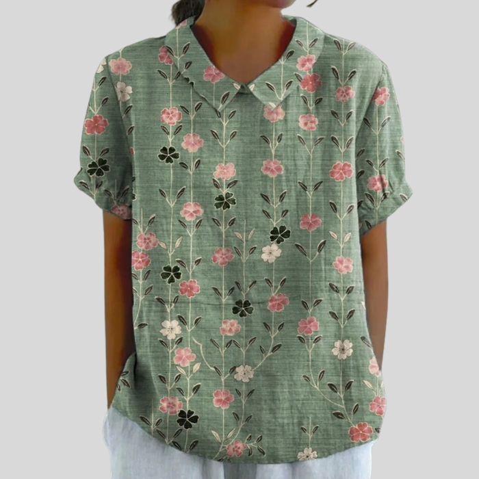 Amandine | Vertical Floral Blouse