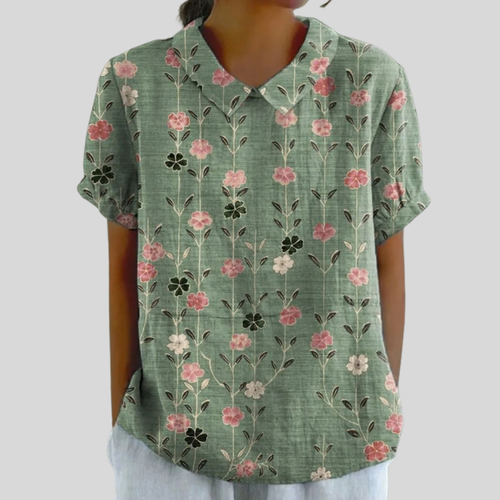 Amandine | Vertical Floral Blouse