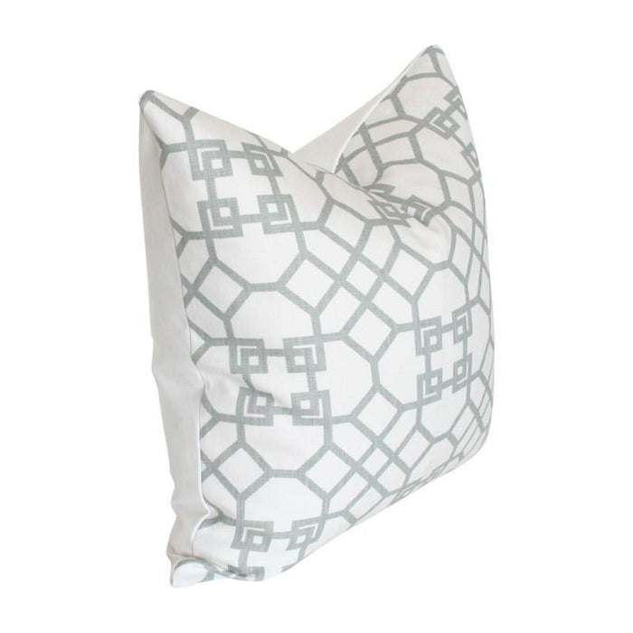 Archipelagos Mist Custom Designer Pillow side view | Arianna Belle