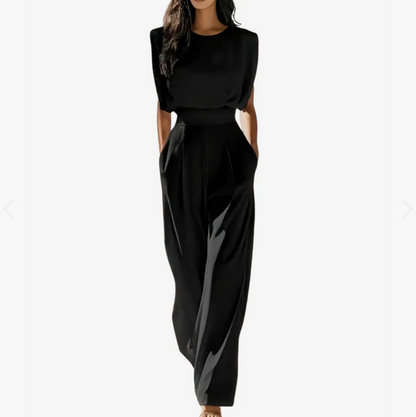 Ariadna | Elegant Sleeveless Belted Wide-Leg Jumpsuit