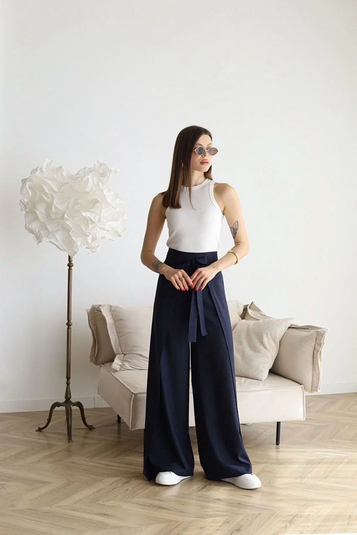 ARIANE – WIDE LEG LINEN PANTS FOR WOMEN